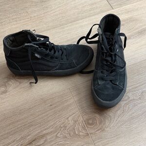 Kids VR3 Cush Vans Black Canvas High-Top Sneakers